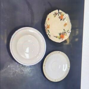 Floral and White Ceramic Bowls Set